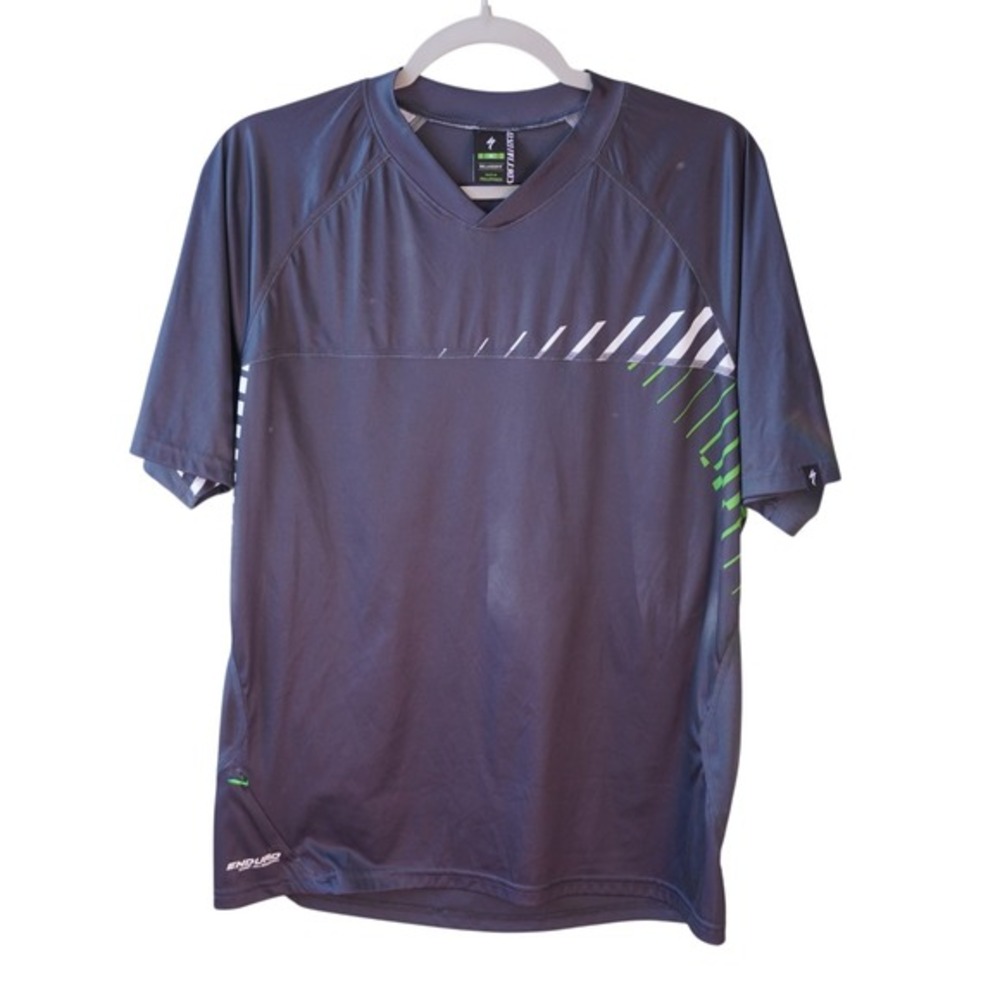 Specialized Enduro Comp All Mountain Cycling Jersey Mens Medium Gray Green Short